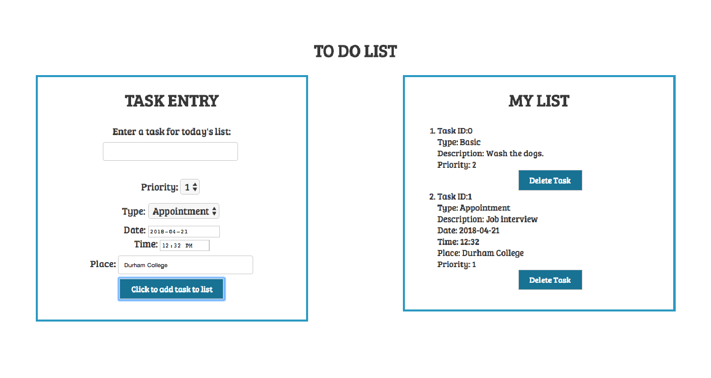 To Do List JS Application